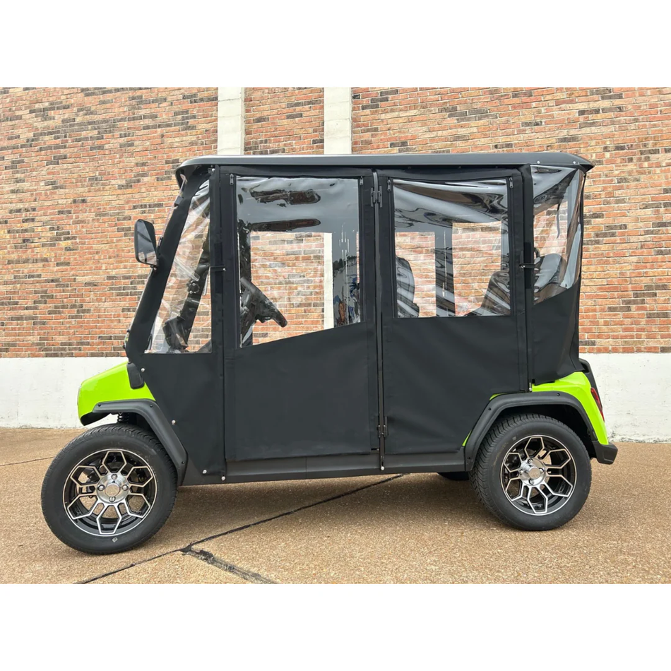 EVOLUTION D5 4 PASSENGER HINGED DOOR GOLF CART ENCLOSURE BY DOORWORKS FITS D5 4 FORWARD MODELS ONLY