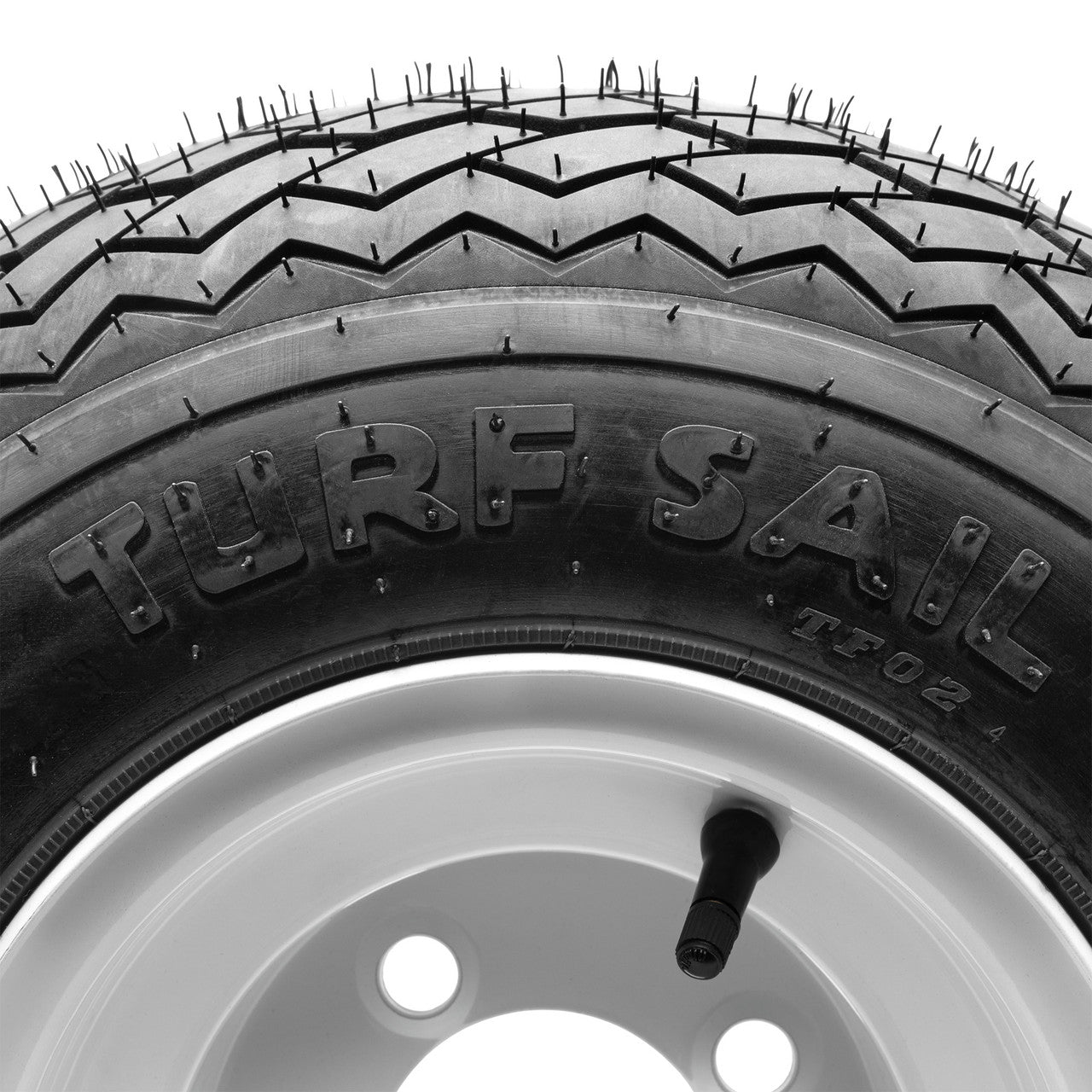 Arisun Turf Sail 18x8.5-8 Steel Wheel Glossy White & Tire Combo - Set of 4