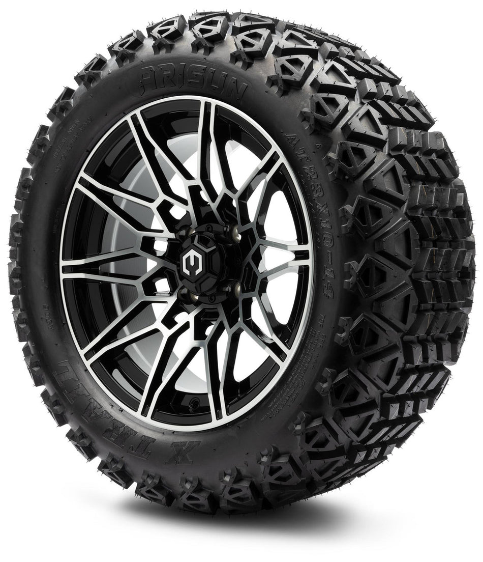 MODZ® 14" Galaxy Machined Black Wheels & Off-Road Tires Combo