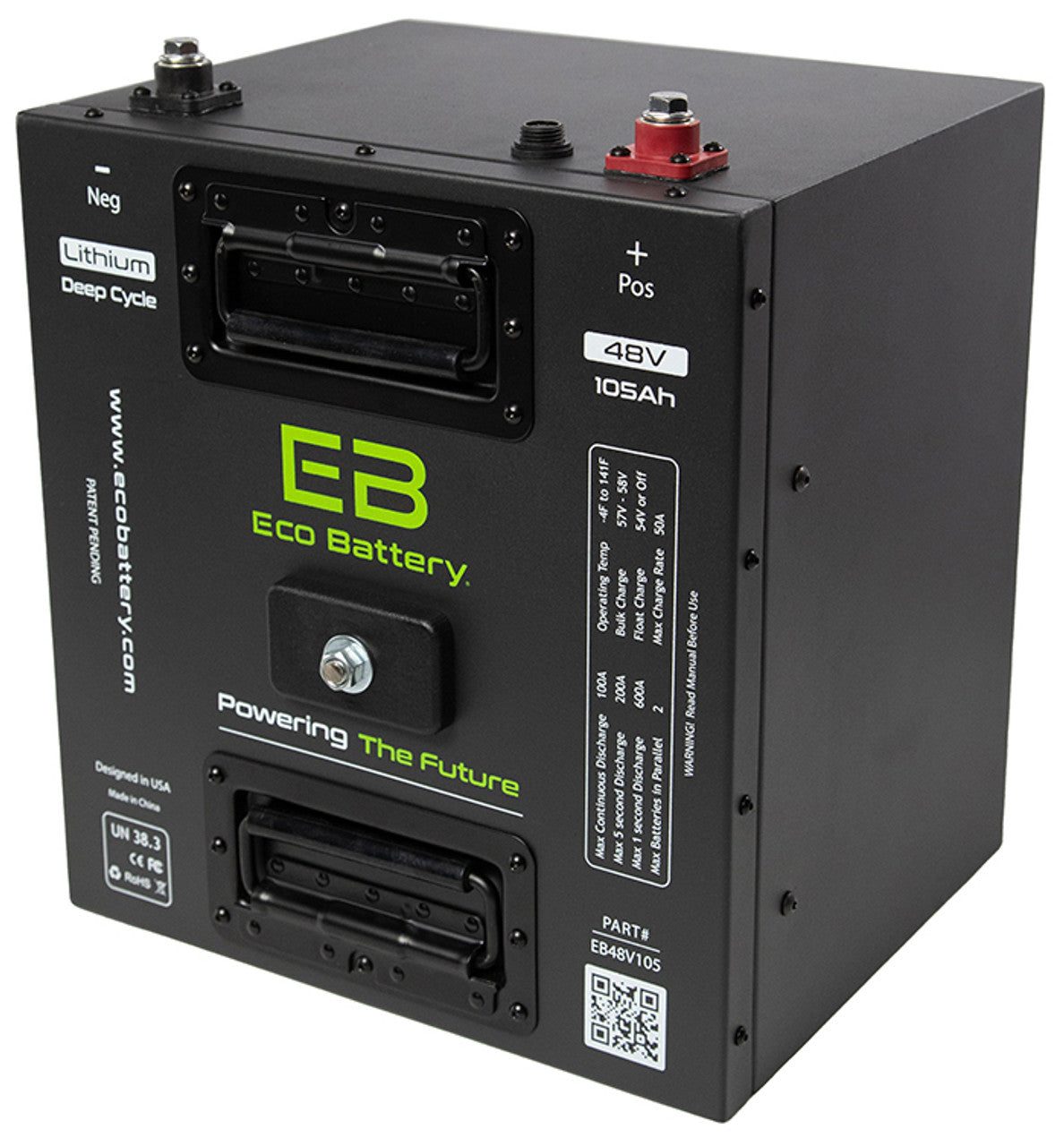 Eco Battery 48V - 105AH Gen3 Thru Hole Lithium Battery Combo - Choose Cart Model