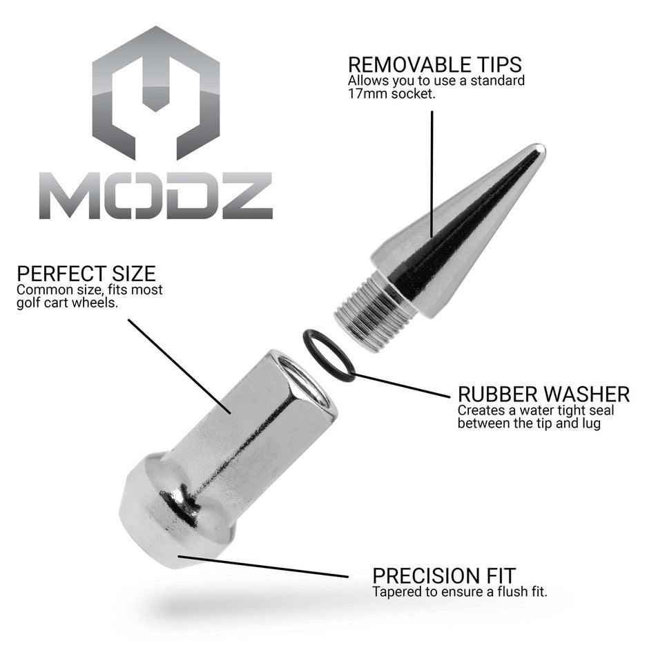 MODZ® Spiked Chrome Lug Nuts - Pack of 16