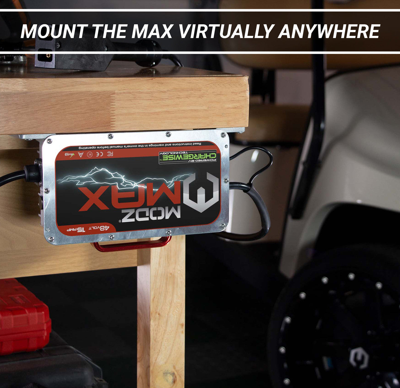 MODZ MAX48 15 Amp EZGO RXV & TXT48 Battery Charger for 48 Volt Golf Carts