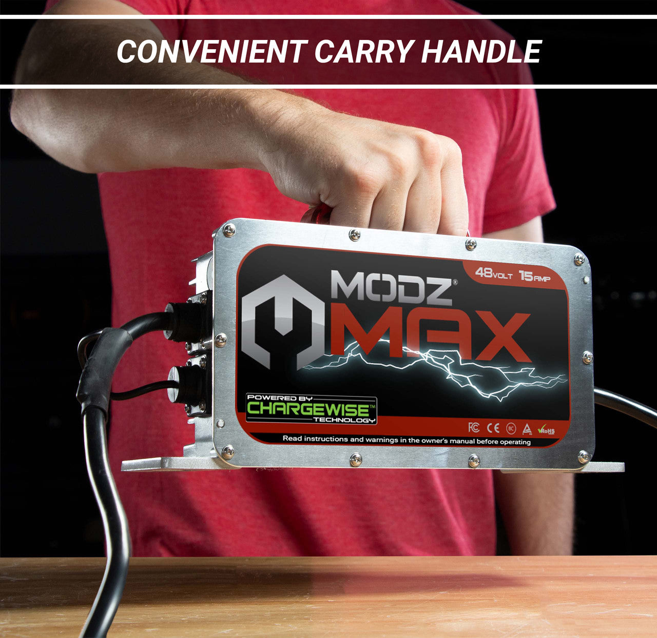 MODZ MAX48 15 Amp EZGO RXV & TXT48 Battery Charger for 48 Volt Golf Carts