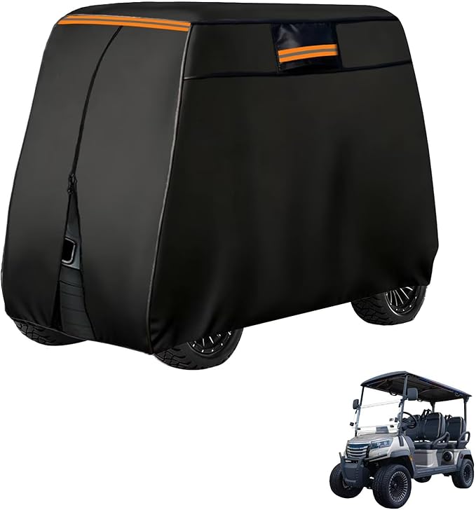 Golf cart Cover Compatible with Icon EV Epic E40FX, 4 SEAT, Dust, Sun,Wind, Snow and Frost Proof, Suitable for Indoor and Outdoor Protection in All Seasons