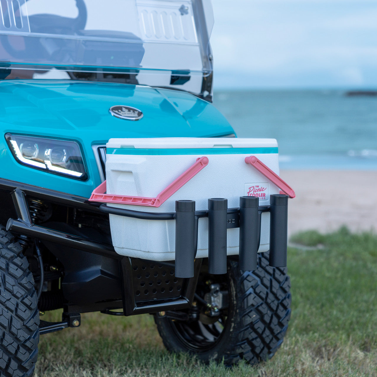 MODZ® Golf Cart Brush Guard Cooler Rack