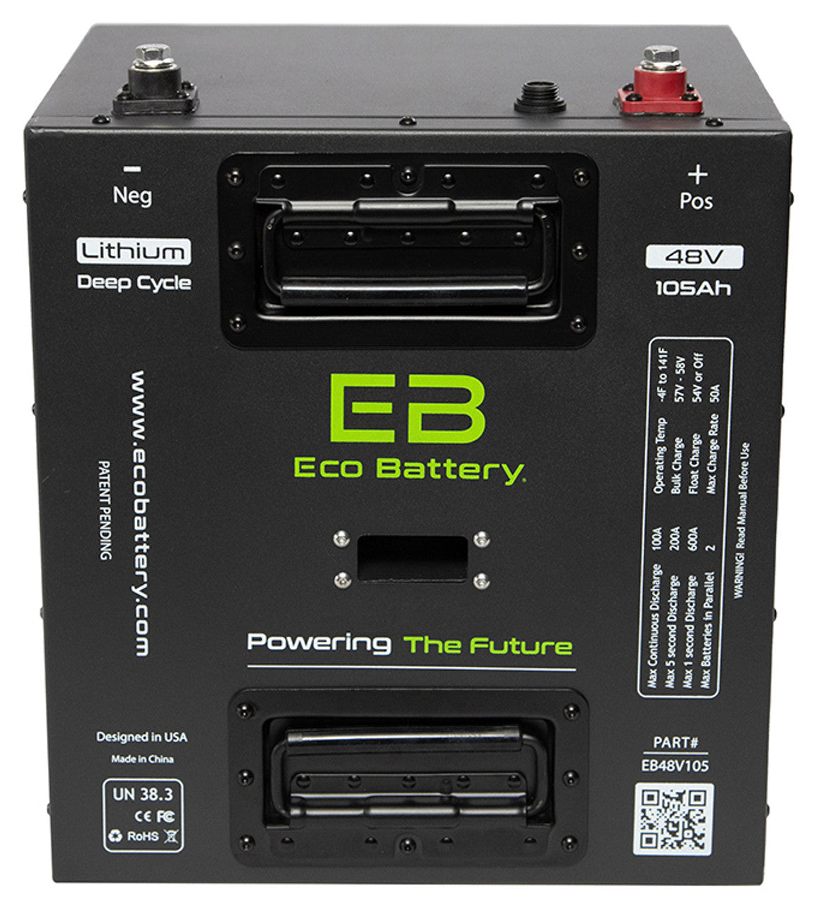 Eco Battery 48V - 105AH Gen3 Thru Hole Lithium Battery Combo - Choose Cart Model