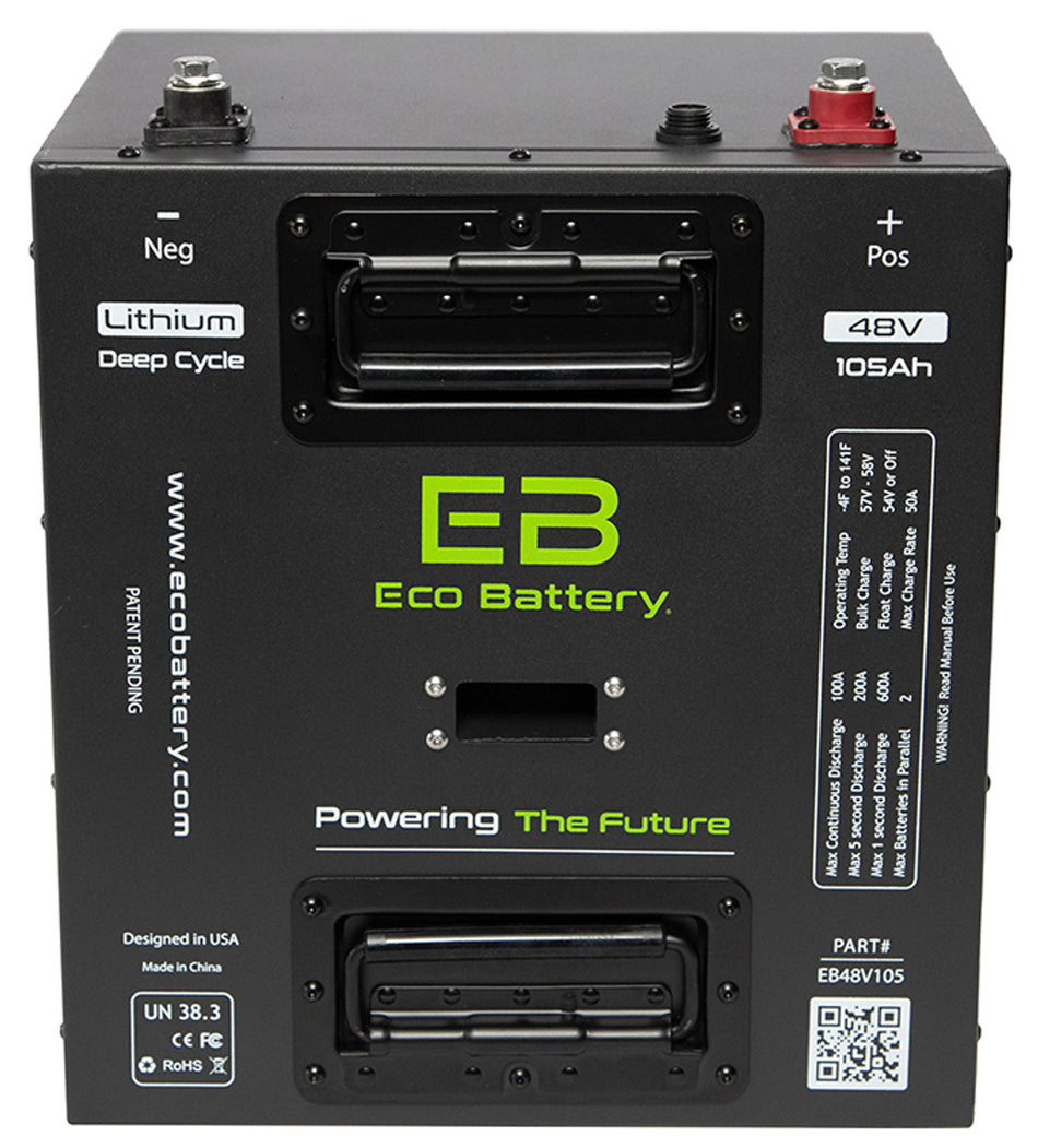 Eco Battery 48V - 105AH Gen3 Thru Hole Lithium Battery Combo - Choose Cart Model
