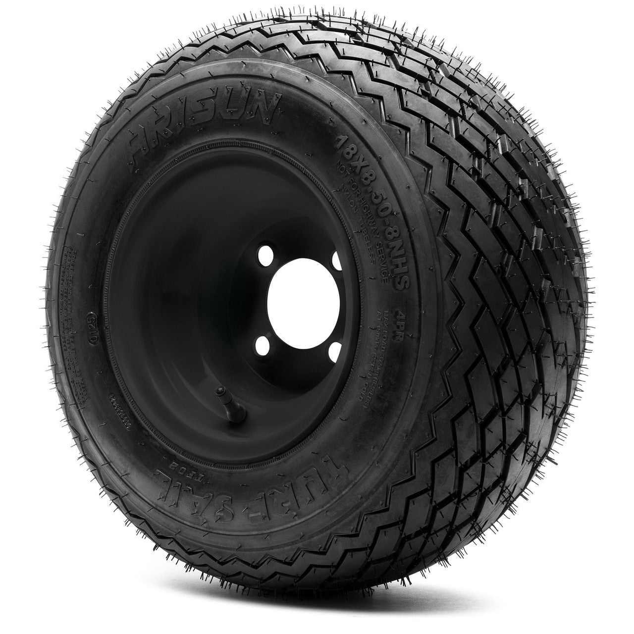 Arisun Turf Sail 18x8.5-8 Steel Wheel Matte Black Combo