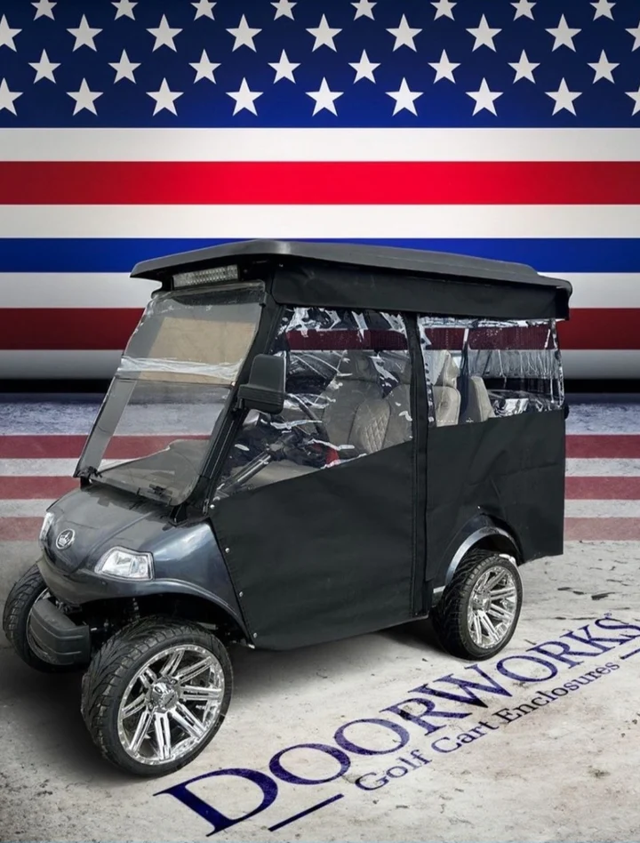 EVOLUTION 4 PASSENGER TRACK STYLE GOLF CART ENCLOSURE BY DOORWORKS FITS CLASSIC 4 PRO & PLUS , FORESTER 4 PLUS MODELS