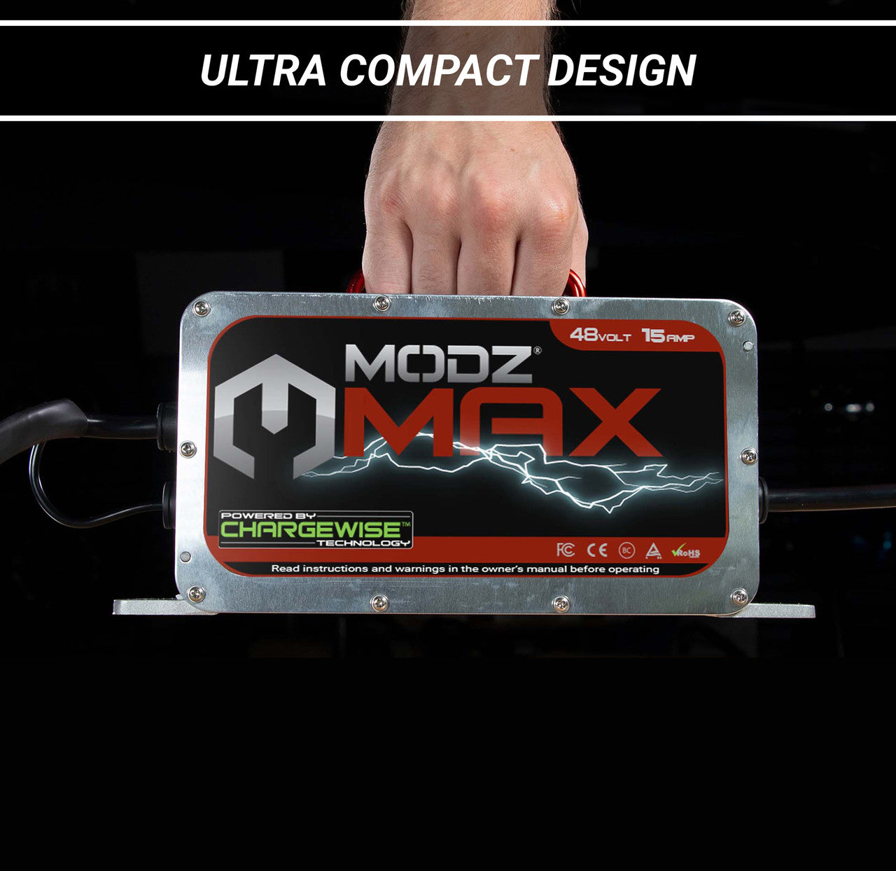 MODZ MAX48 15 Amp EZGO RXV & TXT48 Battery Charger for 48 Volt Golf Carts