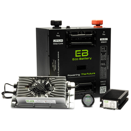 Eco Battery 48V - 105AH Gen3 Thru Hole Lithium Battery Combo - Choose Cart Model