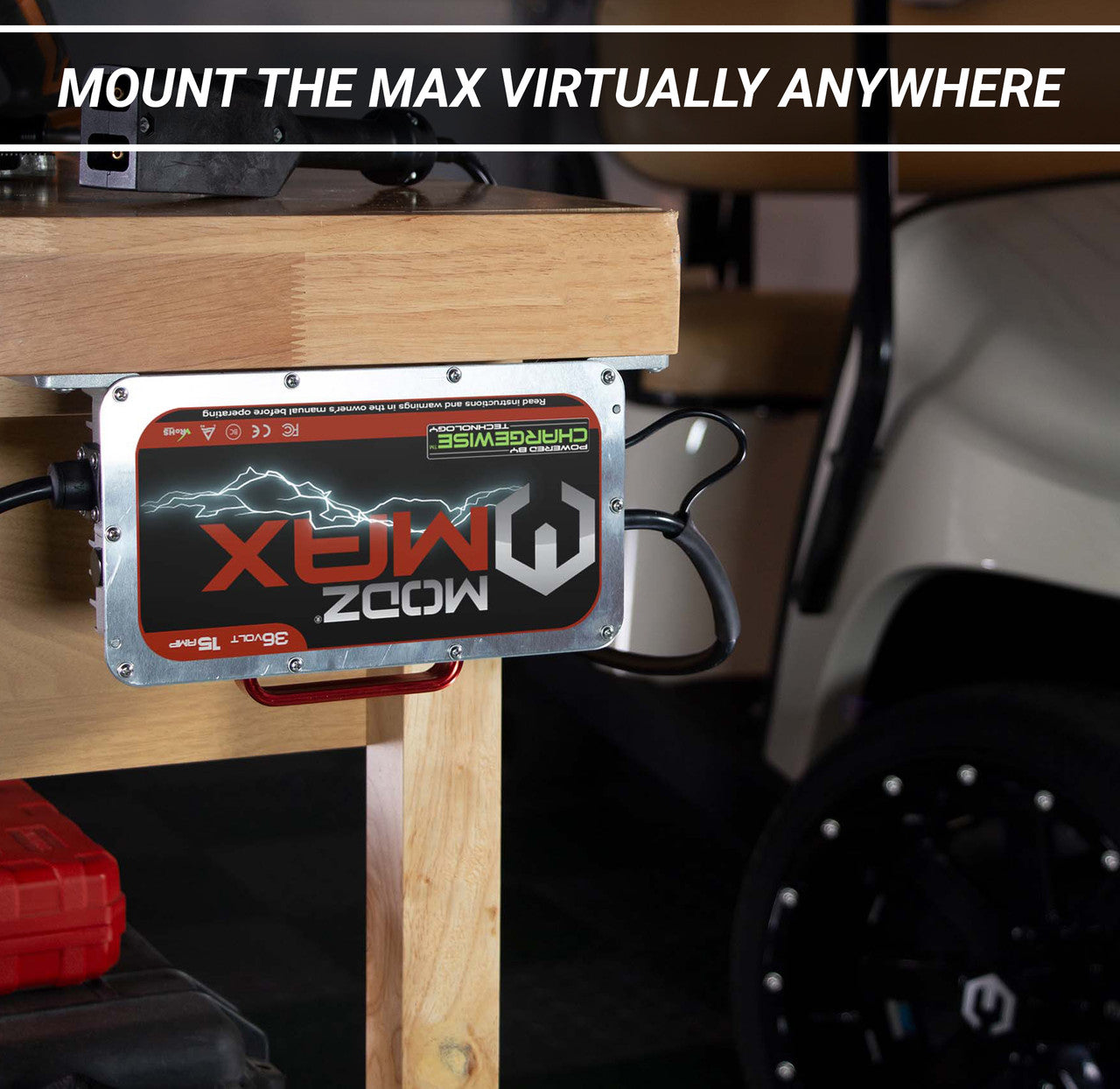 MODZ MAX36 15 Amp Charger for 36 Volt Golf Carts with Crowfoot Plug