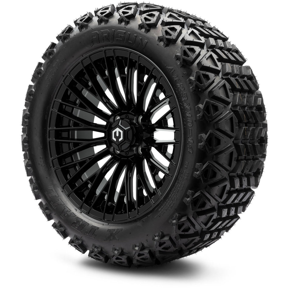 MODZ® 14" Reaper Glossy Black Wheels & Off-Road Tires Combo
